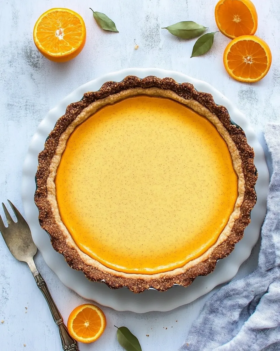 Delicious Healthy Orange Pie With Almond Crust image