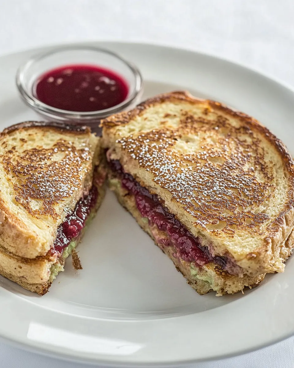Homemade Healthy Stuffed French Toast With PB & J photo