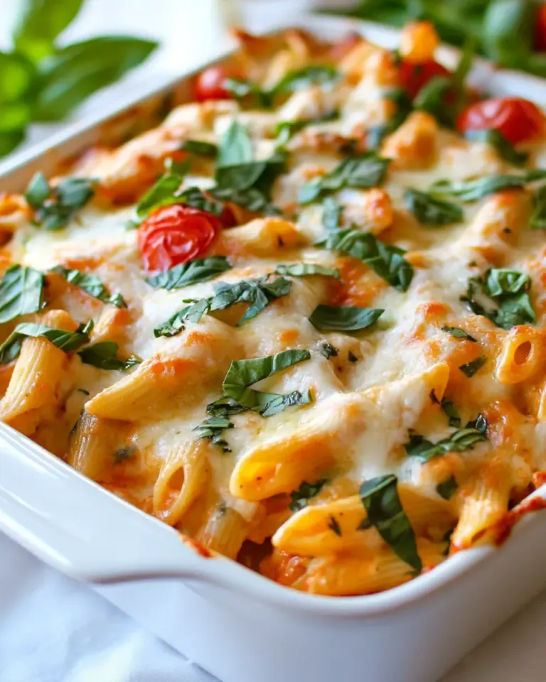 Homemade Healthy Three-Cheese Chicken Penne Pasta Bake photo