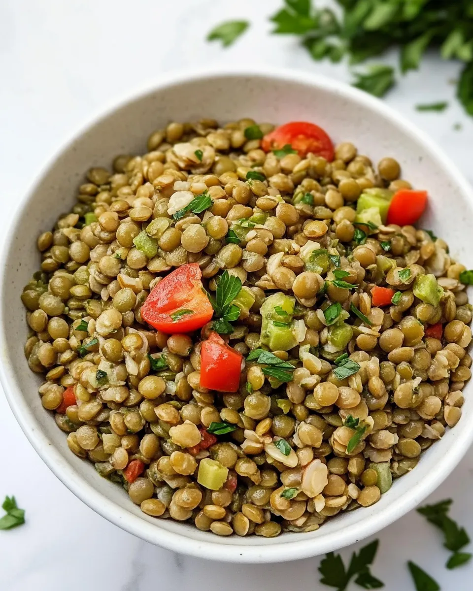 Delicious Herbed Green Lentil and Farro Salad image