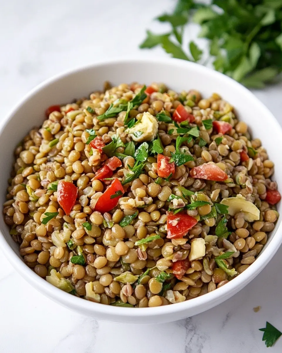 Easy Herbed Green Lentil and Farro Salad recipe photo