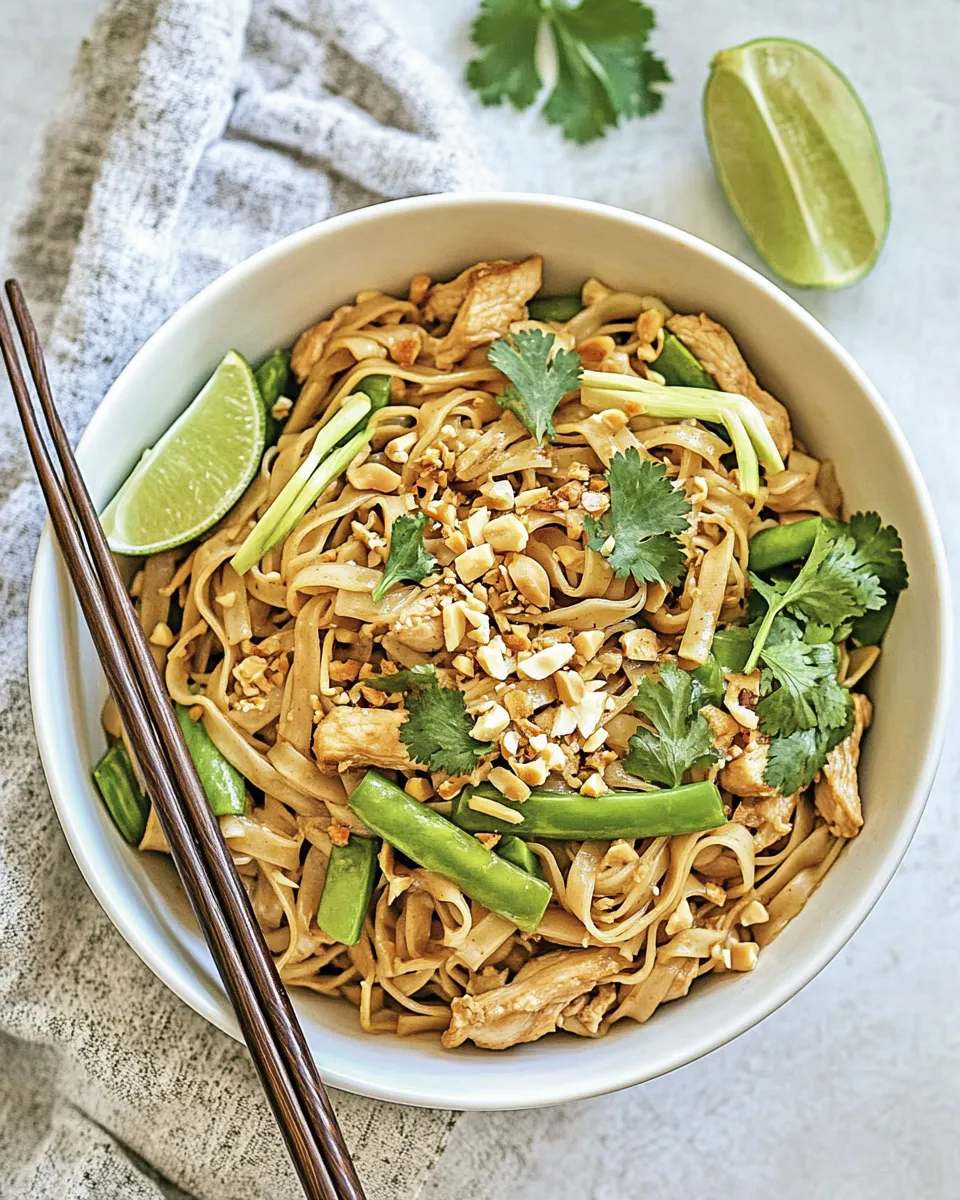 Amazing Homemade Chicken Pad Thai shot