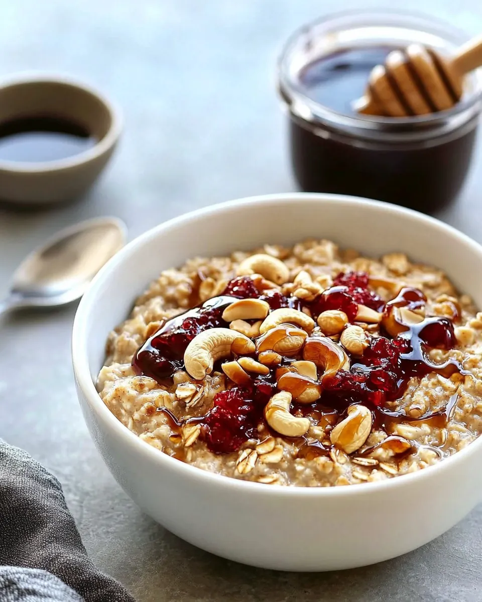 Delicious Homemade Oatmeal with Cashews and Honey image