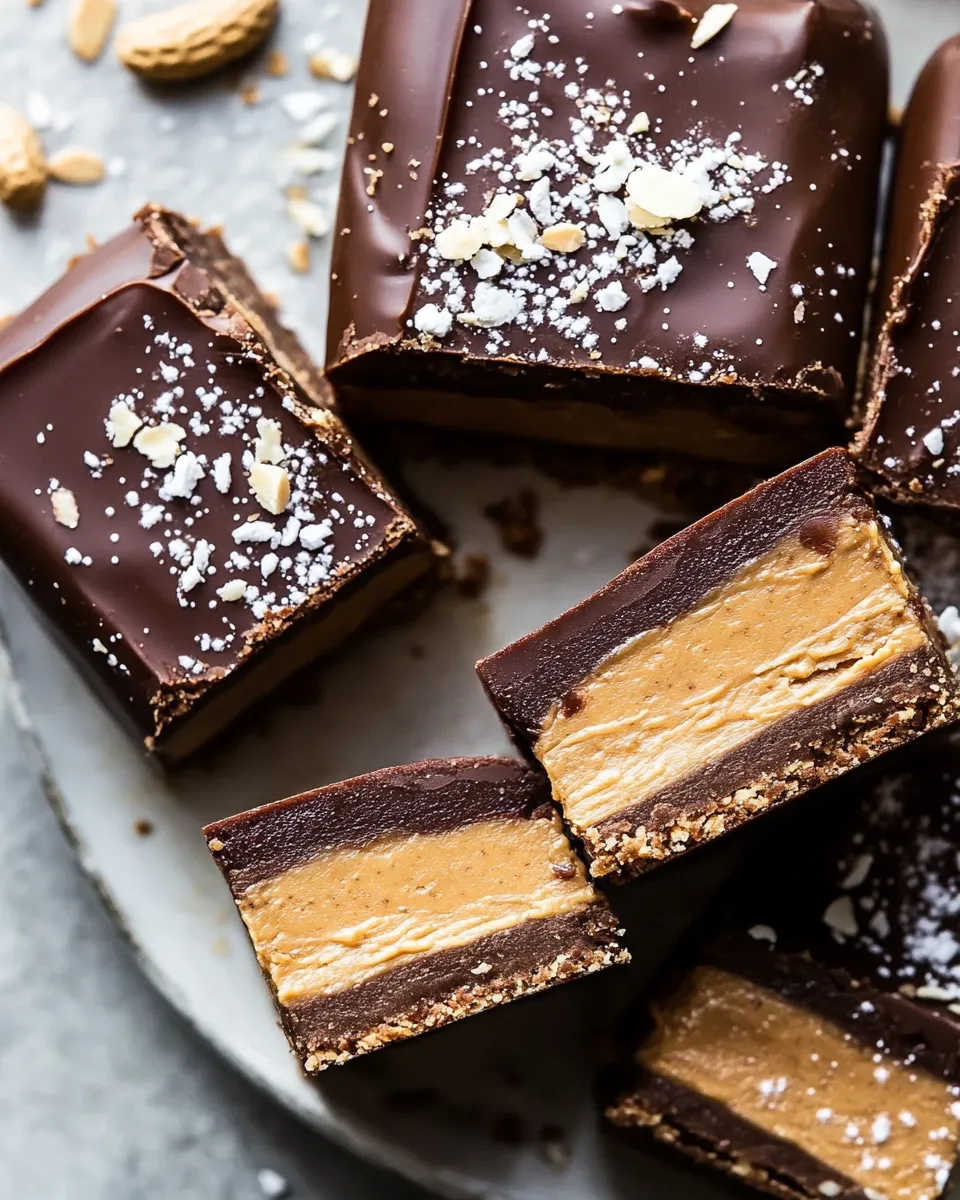 Delicious Homemade Vegan Peanut Butter Twix Bars. recipe photo