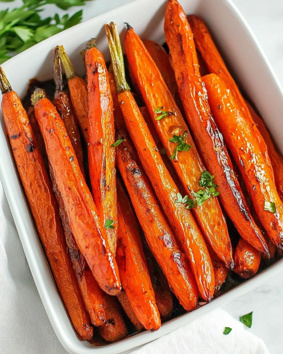 Savory Honey Balsamic Roasted Carrots shot