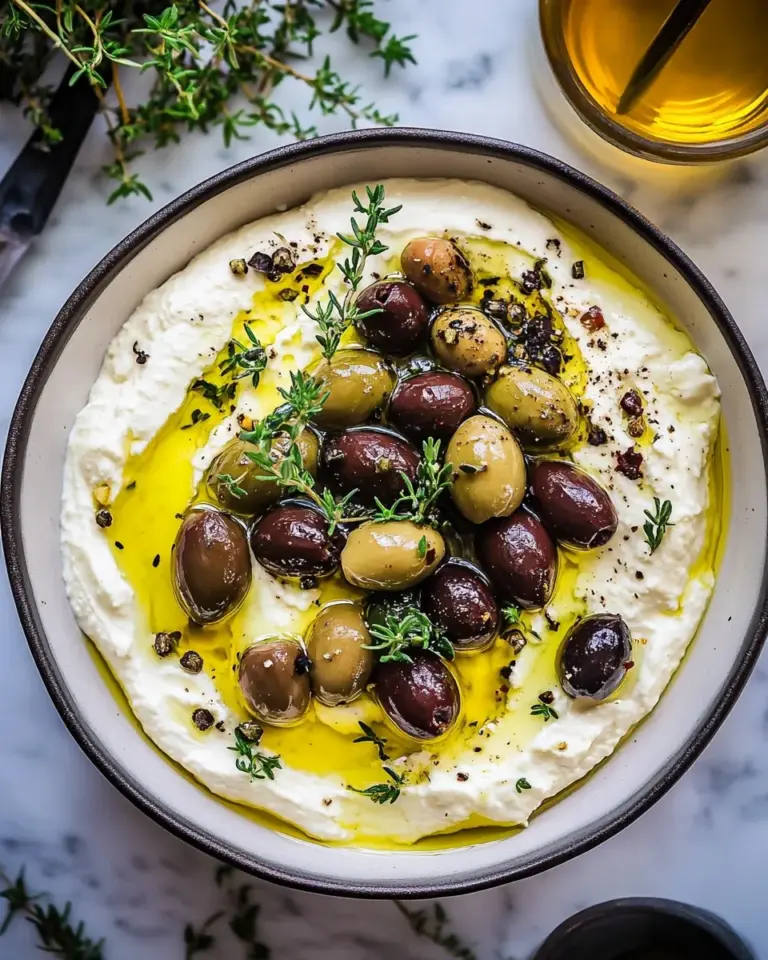 Tasty Honey Whipped Feta with Garlic Herb Roasted Olives. picture