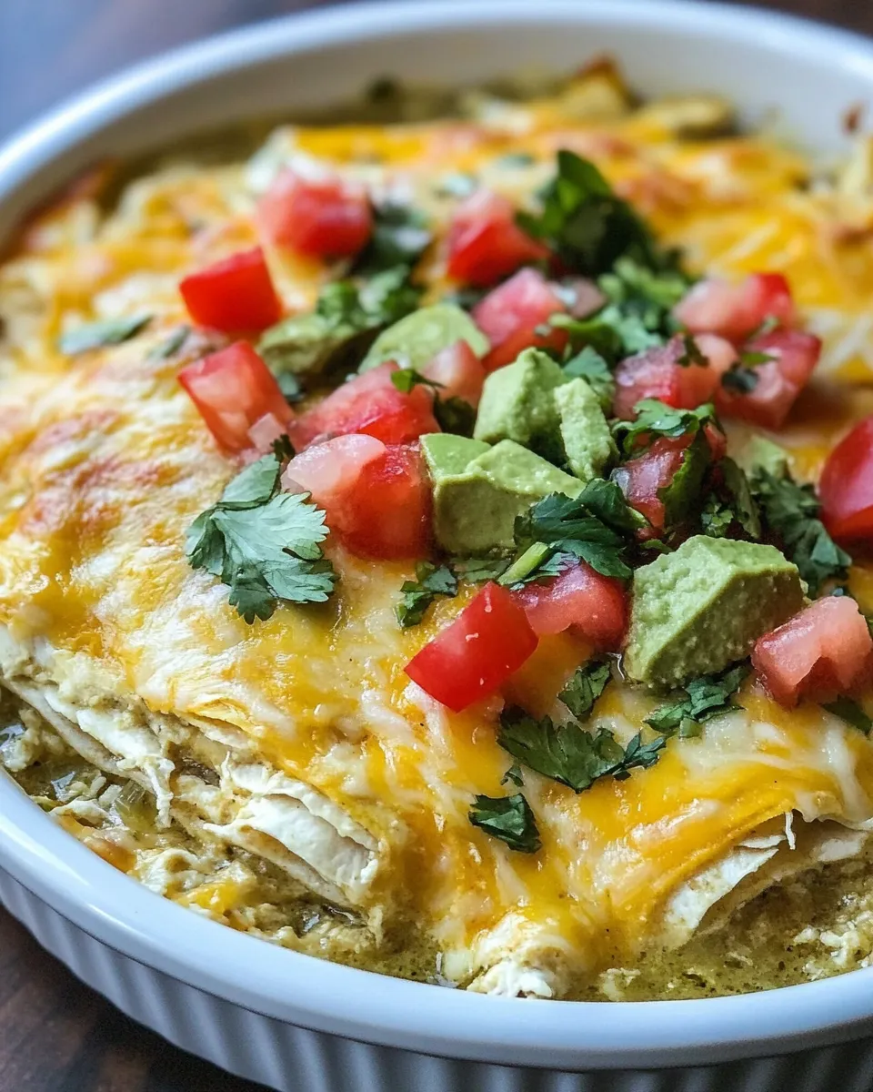 Healthy Instant Pot Salsa Verde Chicken Enchilada Casserole recipe photo