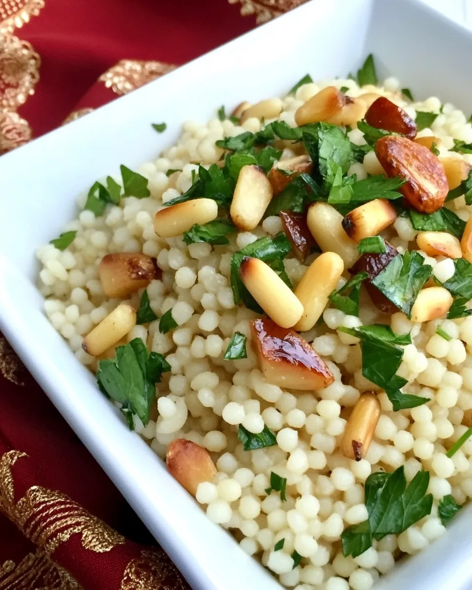Classic Israeli Couscous with Pine Nuts and Parsley image