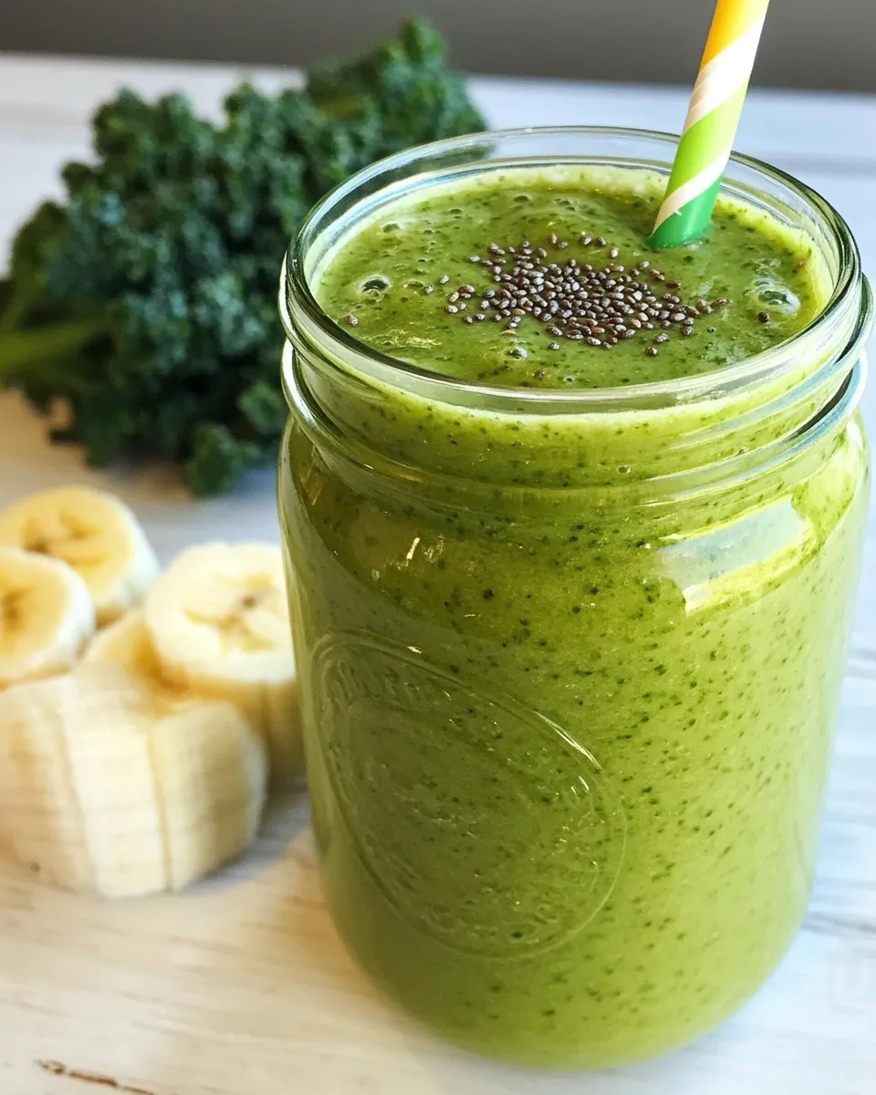 Easy Kale, Banana, Chia, Hemp Superfood Smoothie photo