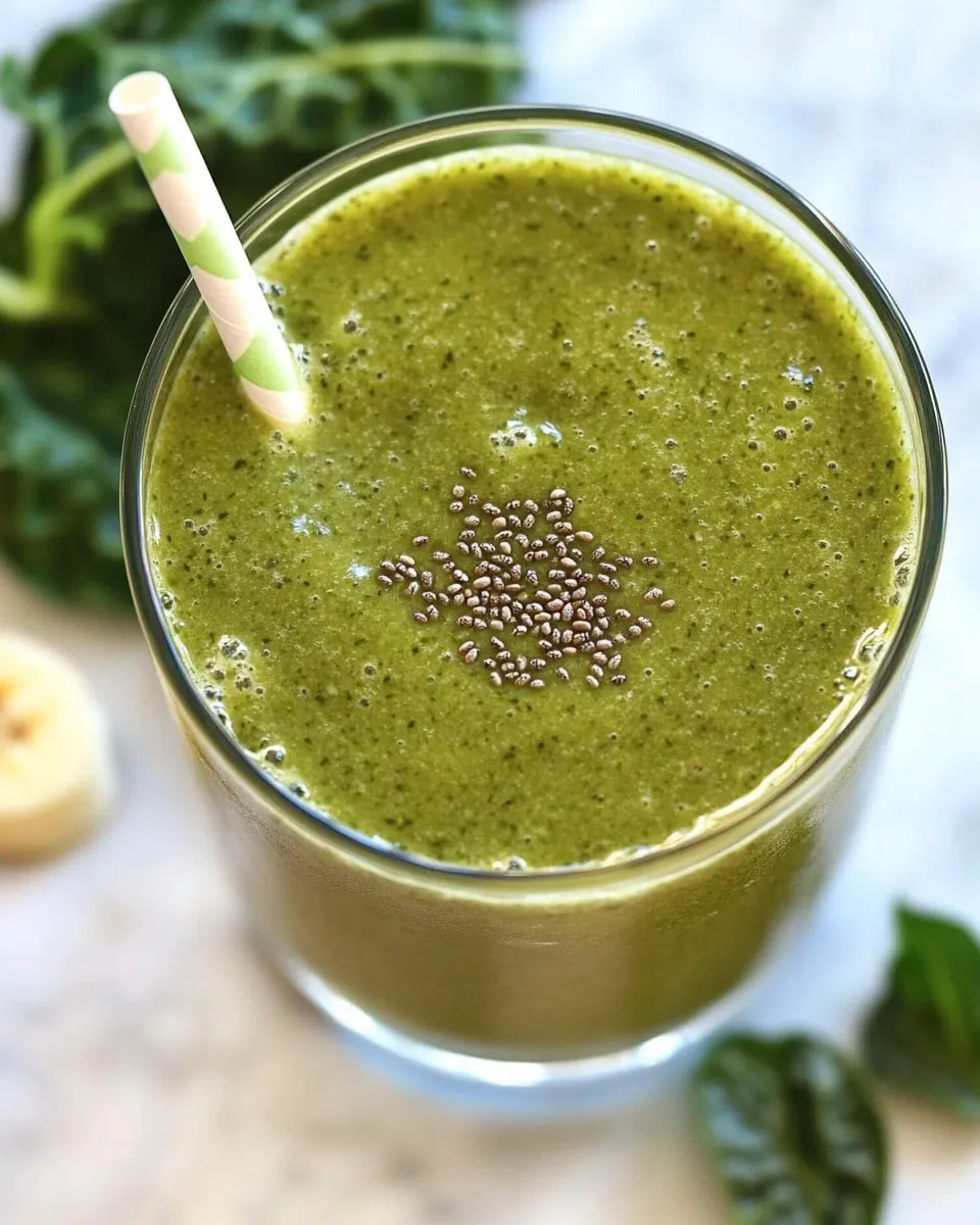 Delicious Kale, Banana, Chia, Hemp Superfood Smoothie image