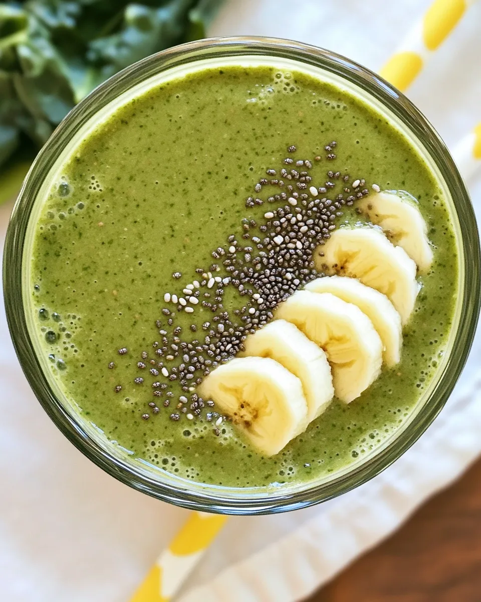 Healthy Kale, Banana, Chia, Hemp Superfood Smoothie recipe photo
