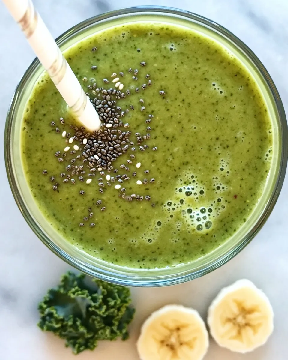 Perfect Kale, Banana, Chia, Hemp Superfood Smoothie shot