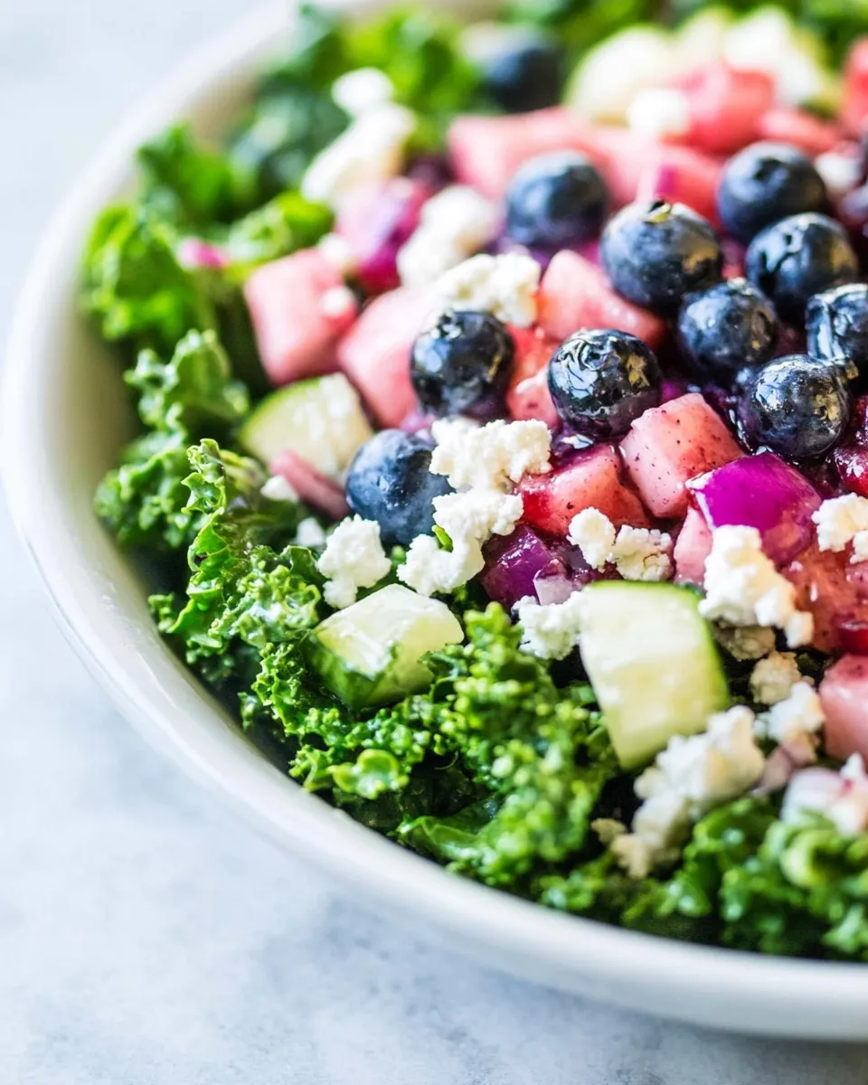 Homemade Kale Salad with Blueberry Vinaigrette photo