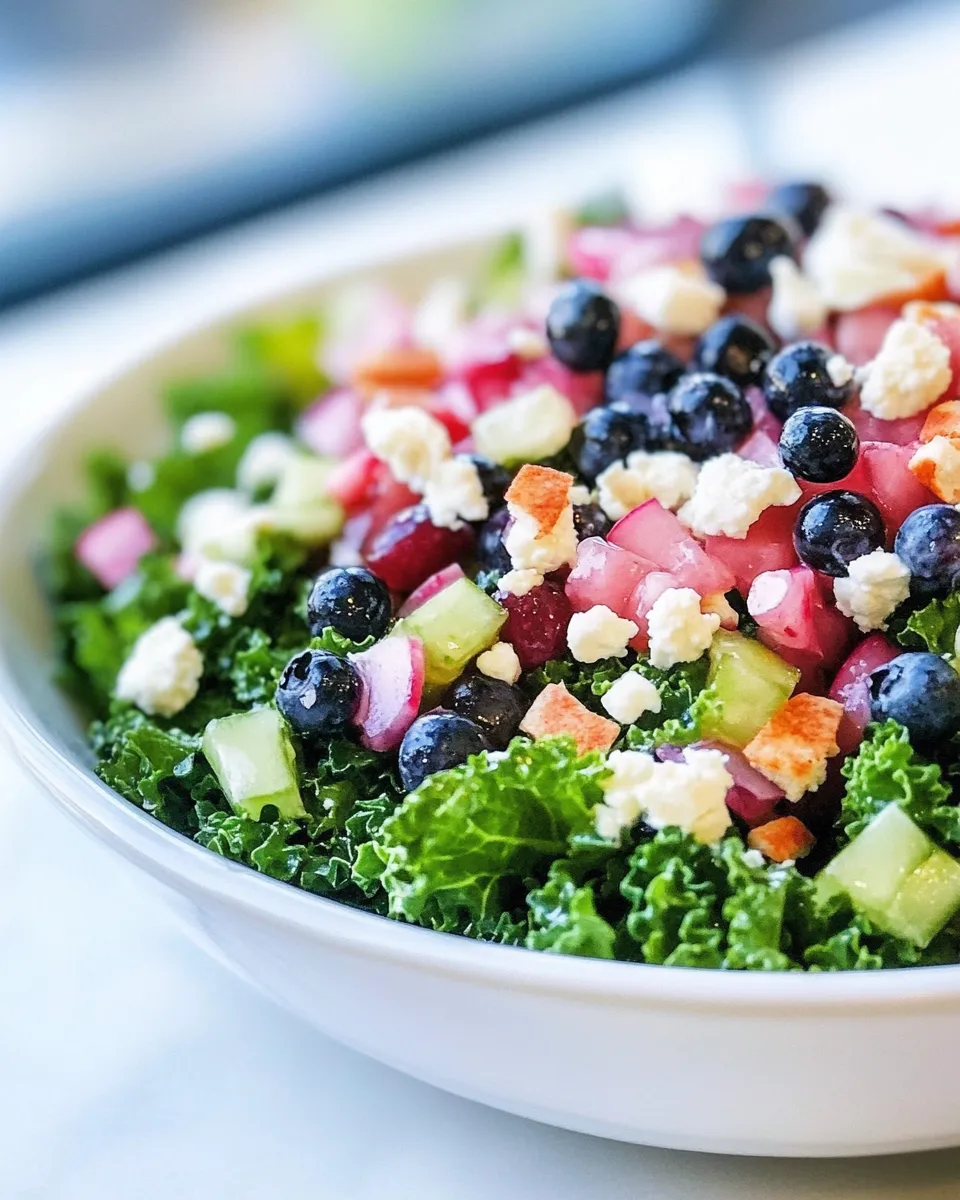 Delicious Kale Salad with Blueberry Vinaigrette image