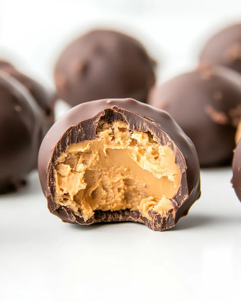Delicious Keto Chocolate Peanut Butter Balls shot