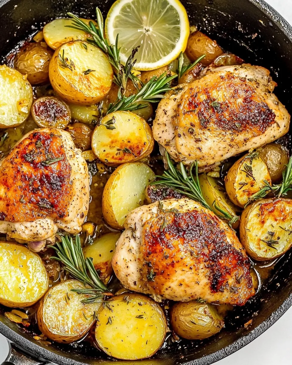 Easy Lemon Herb Chicken And Potatoes Skillet recipe photo