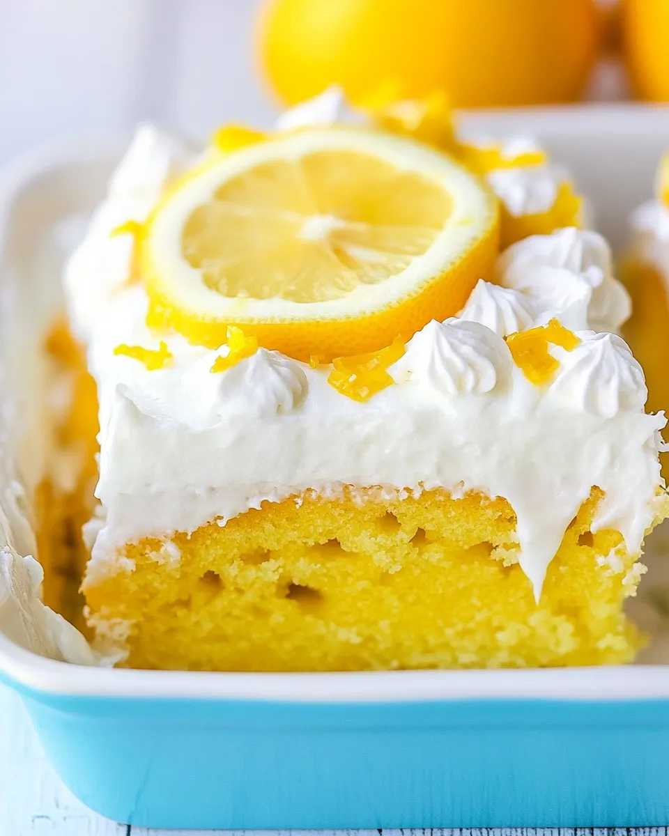 Easy Lemon Poke Cake Recipe shot