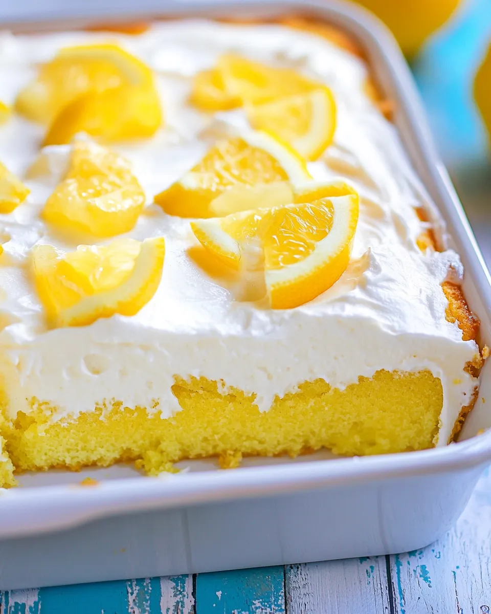 Delicious Lemon Poke Cake Recipe recipe image