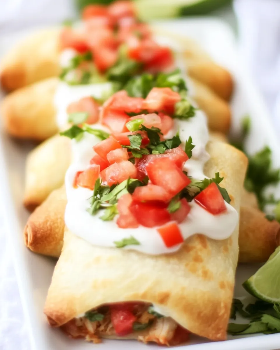 Quick Mini Chicken Chimichangas shot