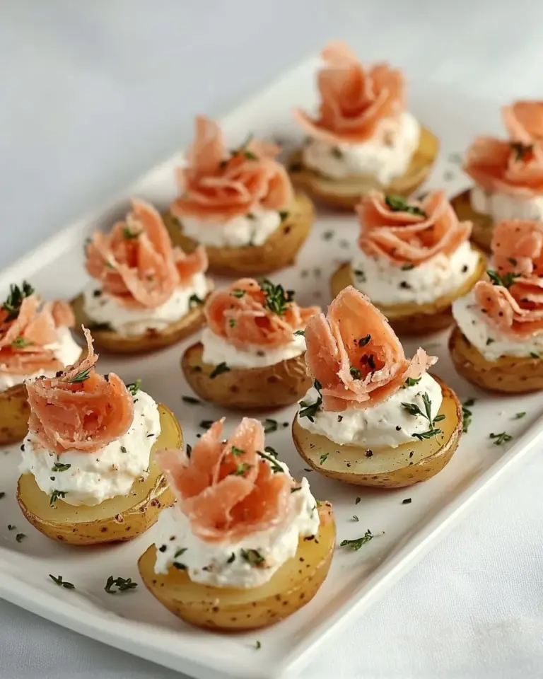 Homemade Mini Lox Potatoes Appetizer photo