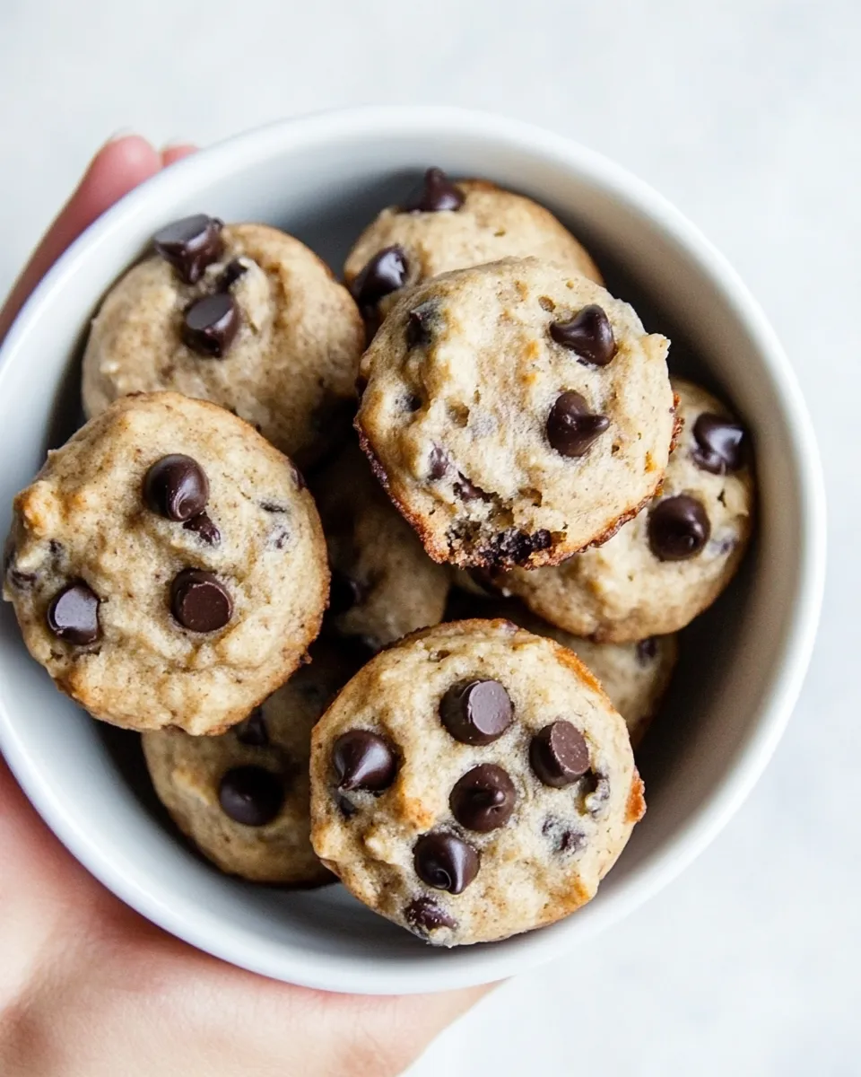 Homemade Mini Whole Wheat Chocolate Chip Muffins. recipe image