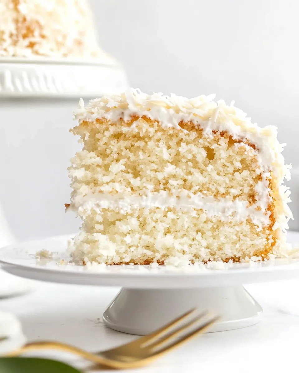 Delicious Moist Coconut Cake Recipe shot