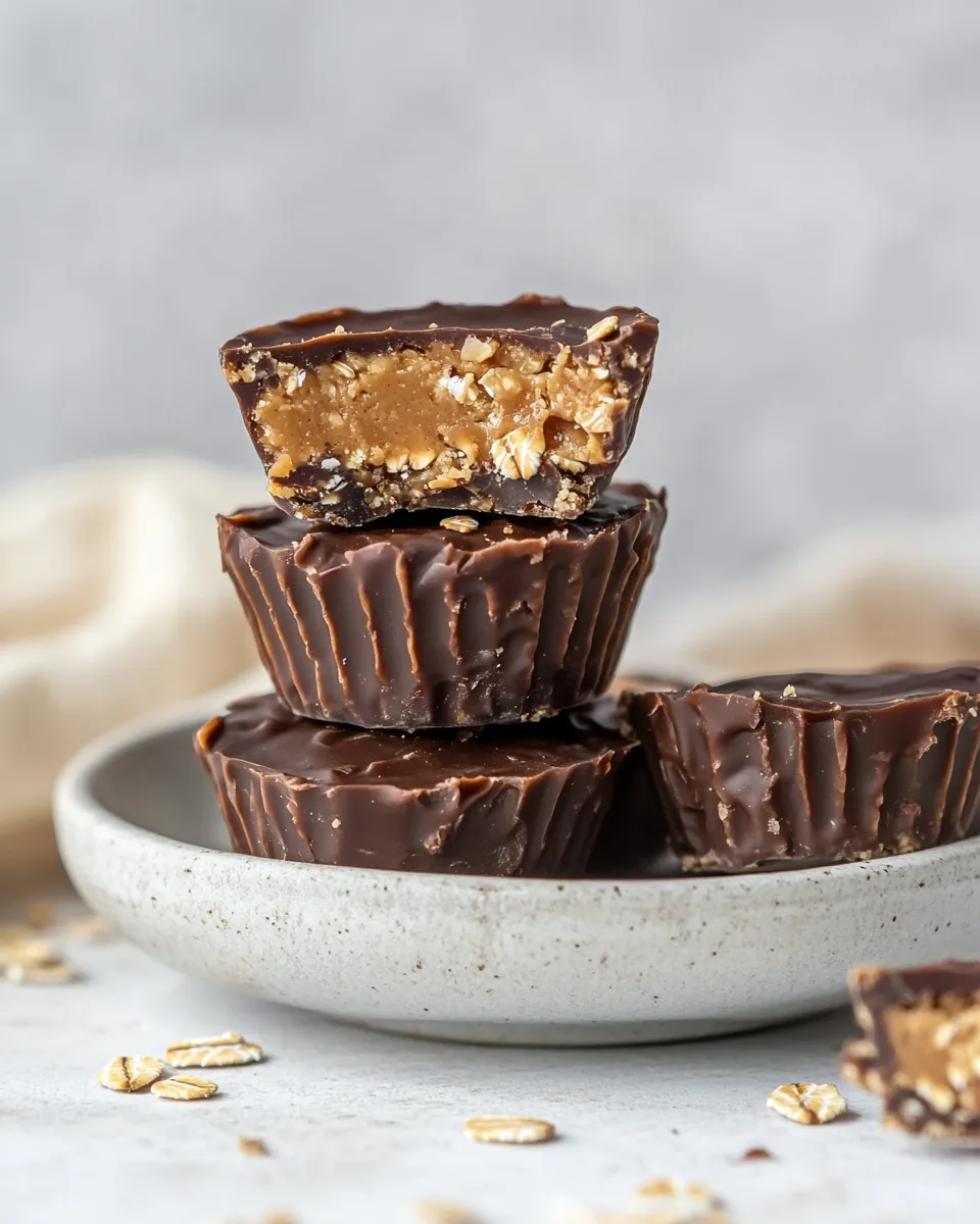 Easy No-Bake Oatmeal Peanut Butter Cups recipe photo