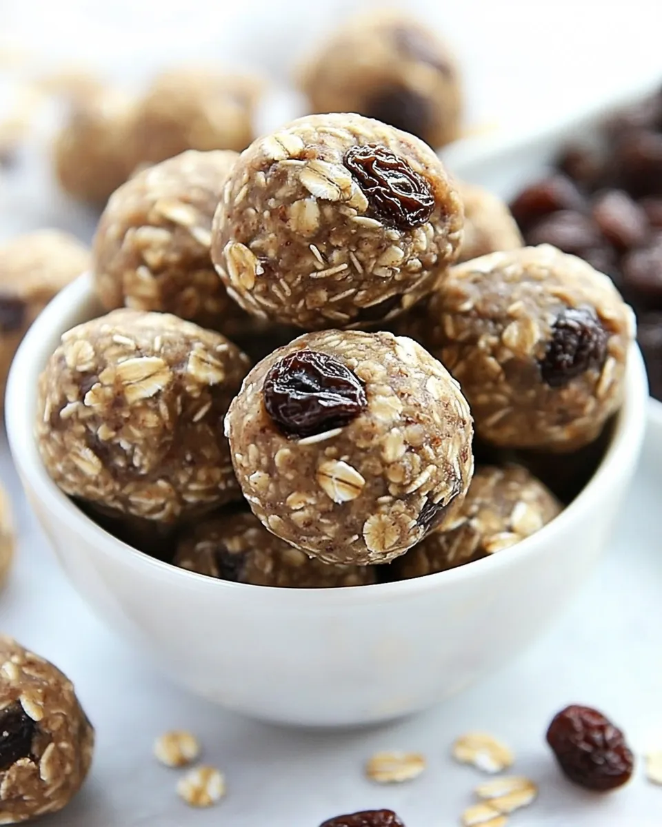 Homemade No-Bake Oatmeal Raisin Cookie Energy Bites photo