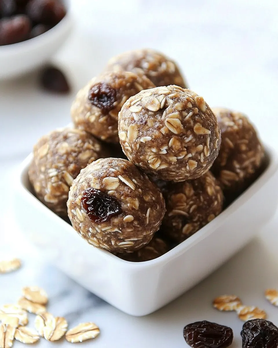Easy No-Bake Oatmeal Raisin Cookie Energy Bites image