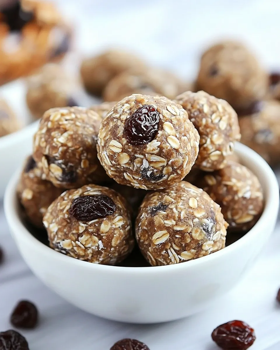 Delicious No-Bake Oatmeal Raisin Cookie Energy Bites recipe photo