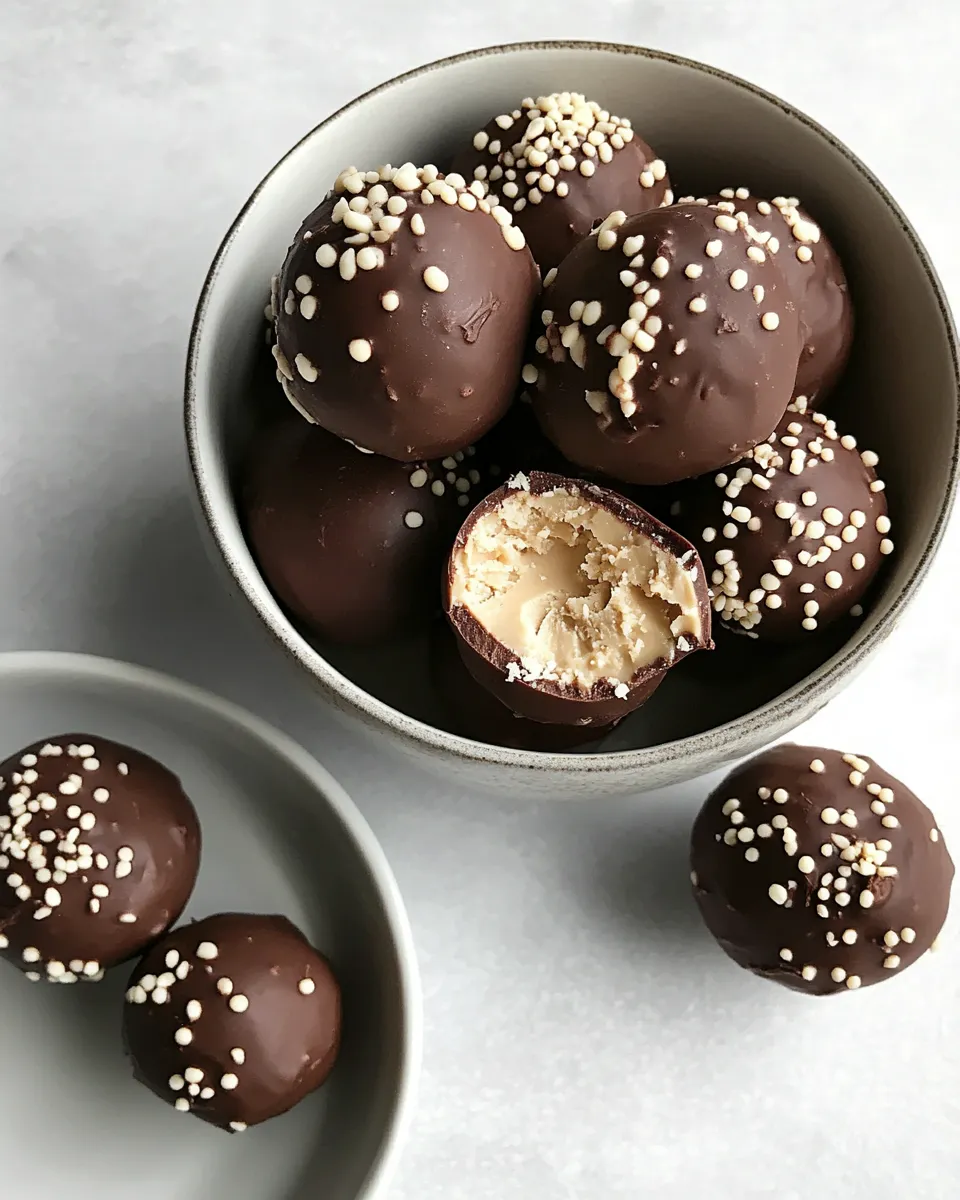 Homemade No-Bake Peanut Butter Balls shot