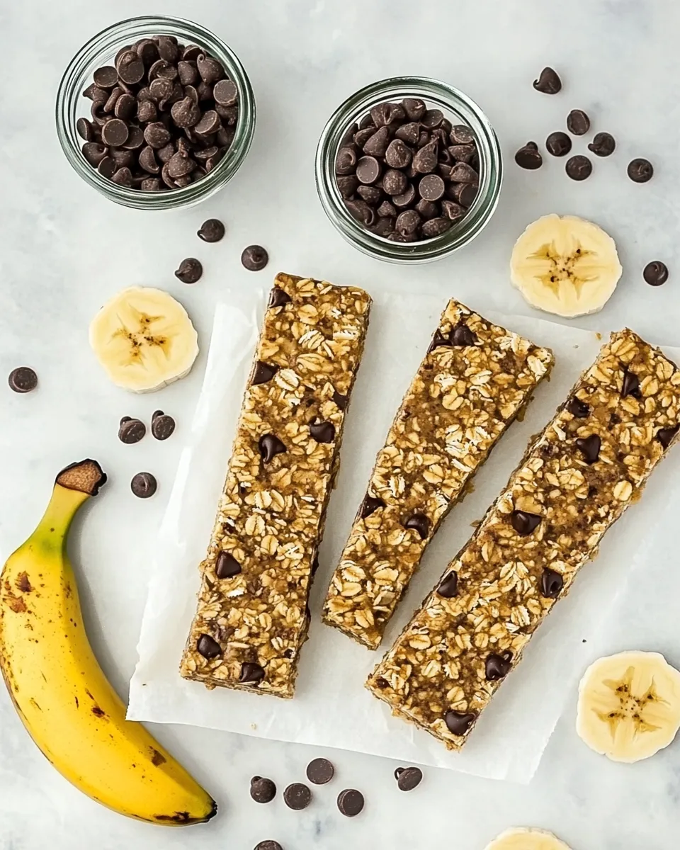 Homemade No-Bake Peanut Butter Banana Chocolate Chip Granola Bars photo