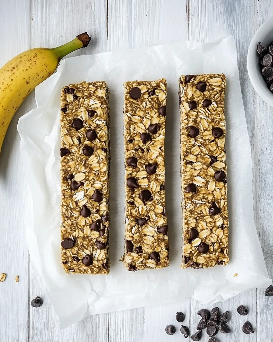 Easy No-Bake Peanut Butter Banana Chocolate Chip Granola Bars image
