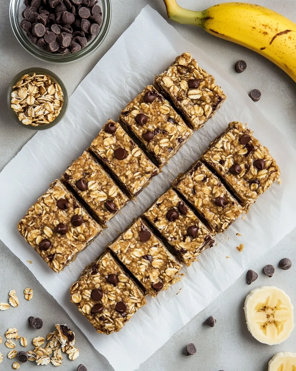 Delicious No-Bake Peanut Butter Banana Chocolate Chip Granola Bars shot