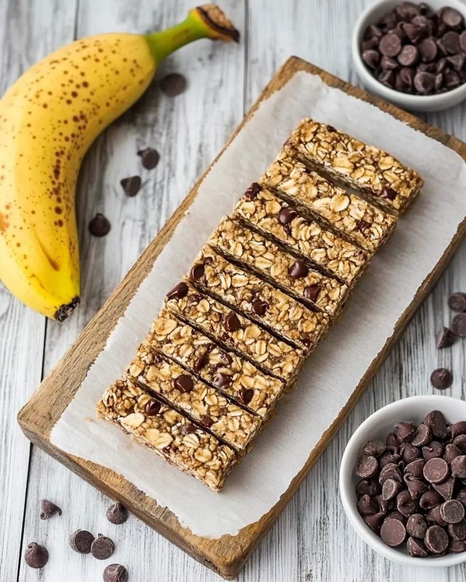 Quick No-Bake Peanut Butter Banana Chocolate Chip Granola Bars recipe photo