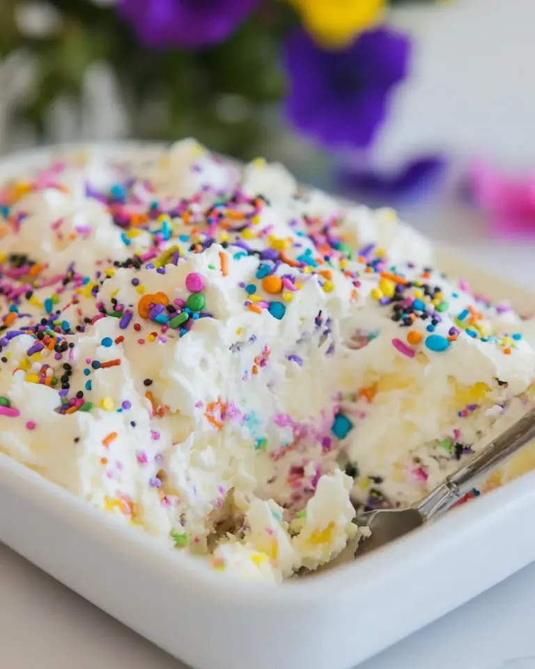Homemade No Bake Funfetti Lush Dessert photo
