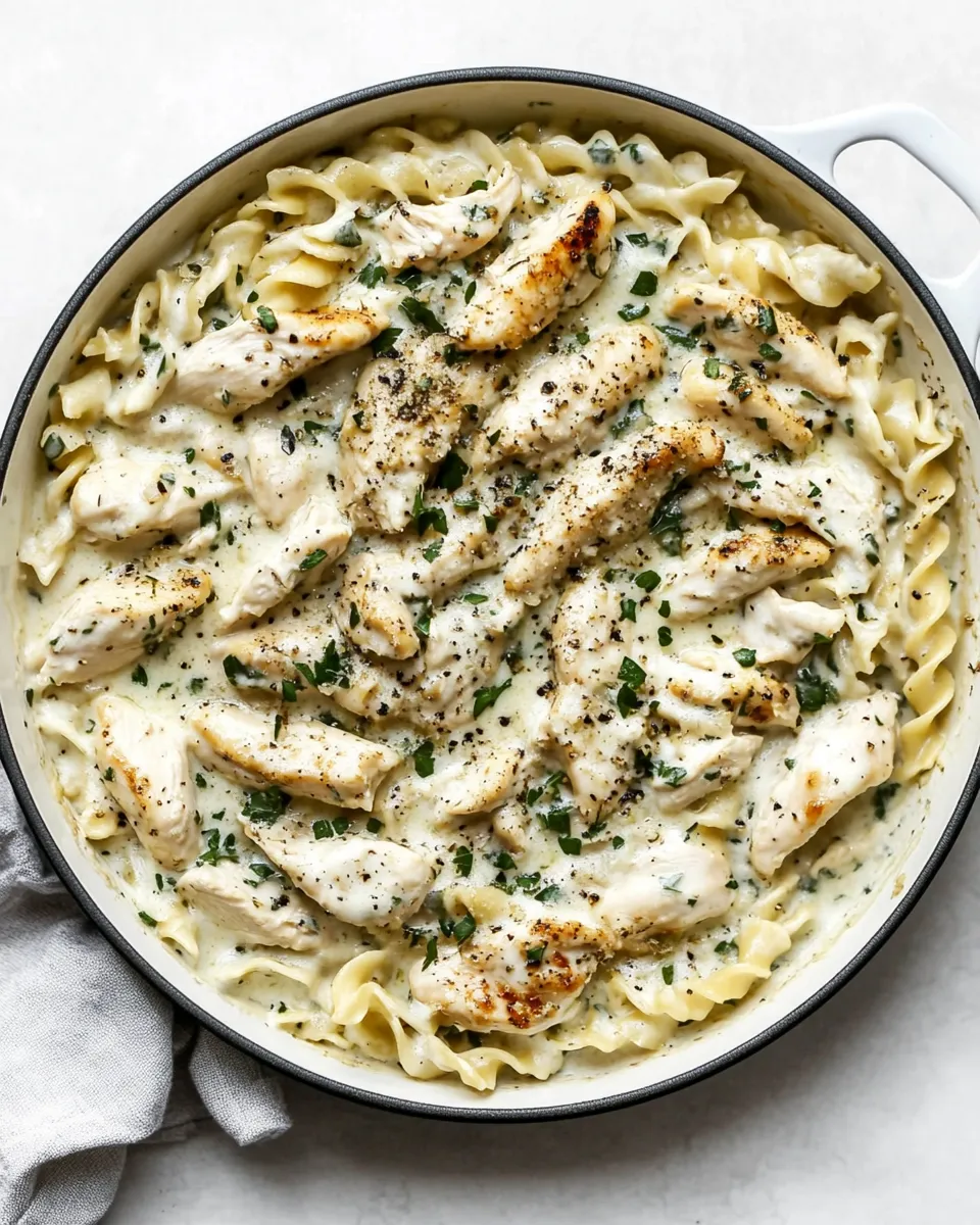 Easy One-Pan Skinny Chicken Alfredo recipe photo