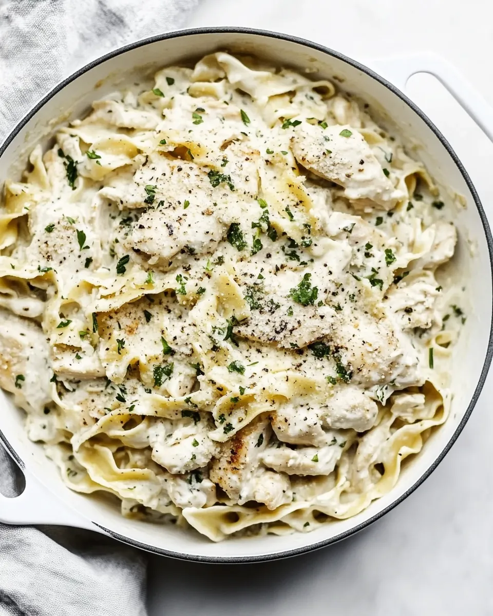 Delicious One-Pan Skinny Chicken Alfredo shot