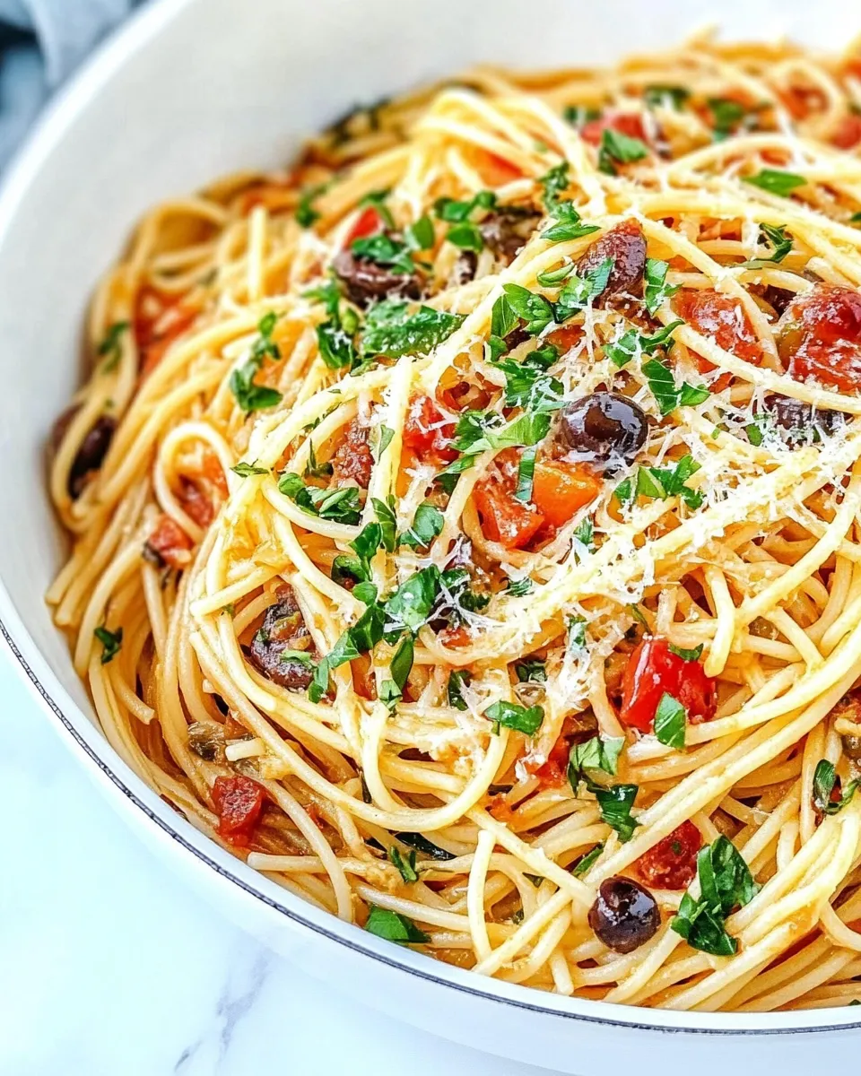 Delicious One-Pot Spaghetti Puttanesca image