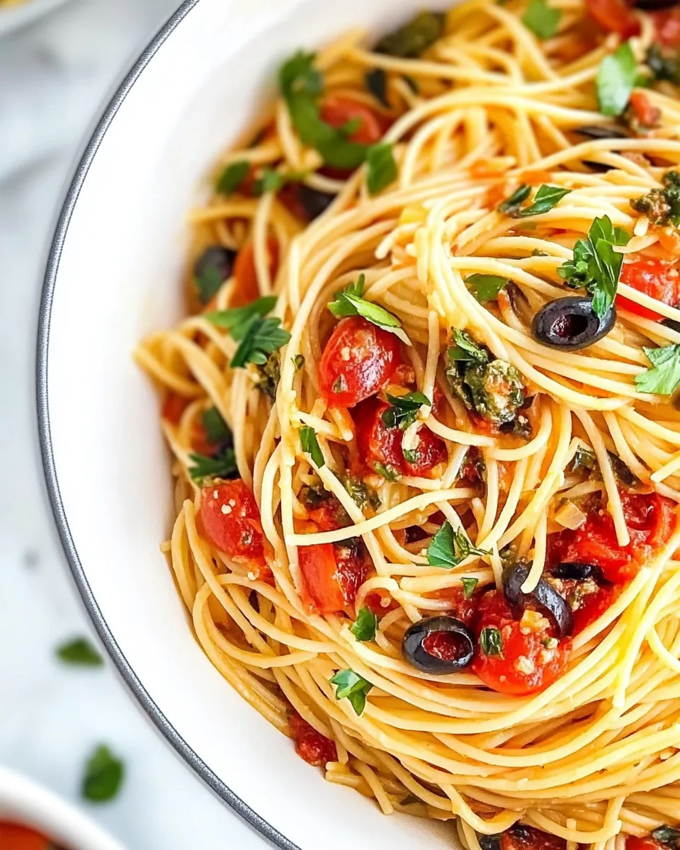 Quick One-Pot Spaghetti Puttanesca recipe photo