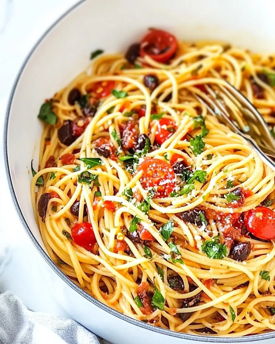 Classic One-Pot Spaghetti Puttanesca shot