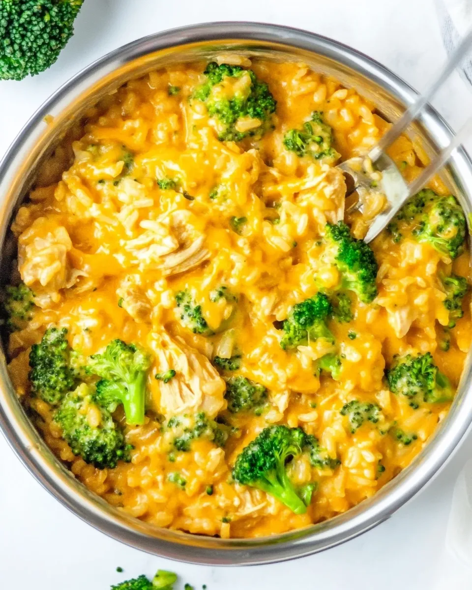 Healthy One Pot Cheesy Chicken Broccoli Rice recipe photo