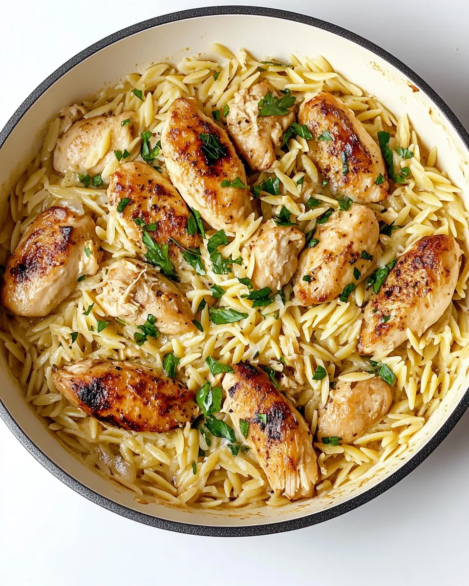 Simple One Pot Garlic Butter Chicken Orzo. picture