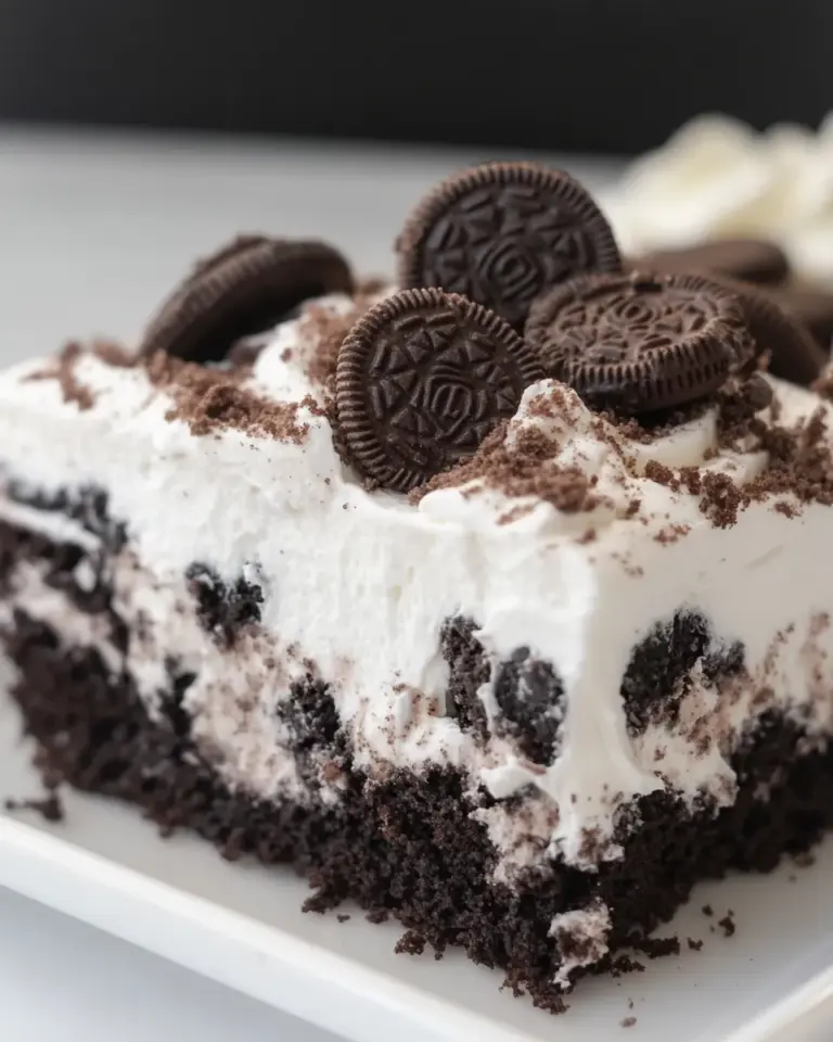 Homemade Oreo Poke Cake photo