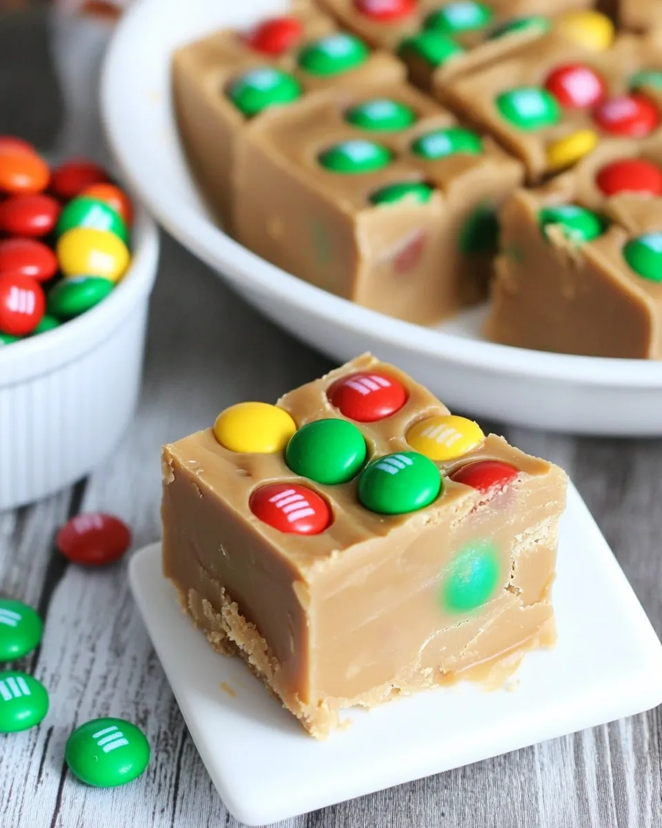 Homemade Outrageous Peanut Butter Fudge with M&Ms photo