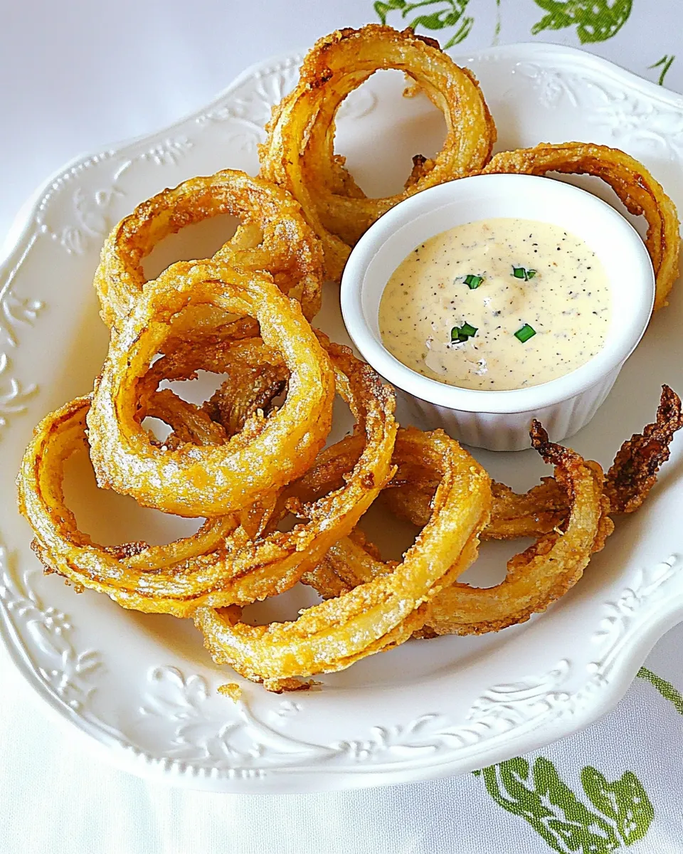 Delicious Oven Baked Onion Rings with Cumin Dipping Sauce image