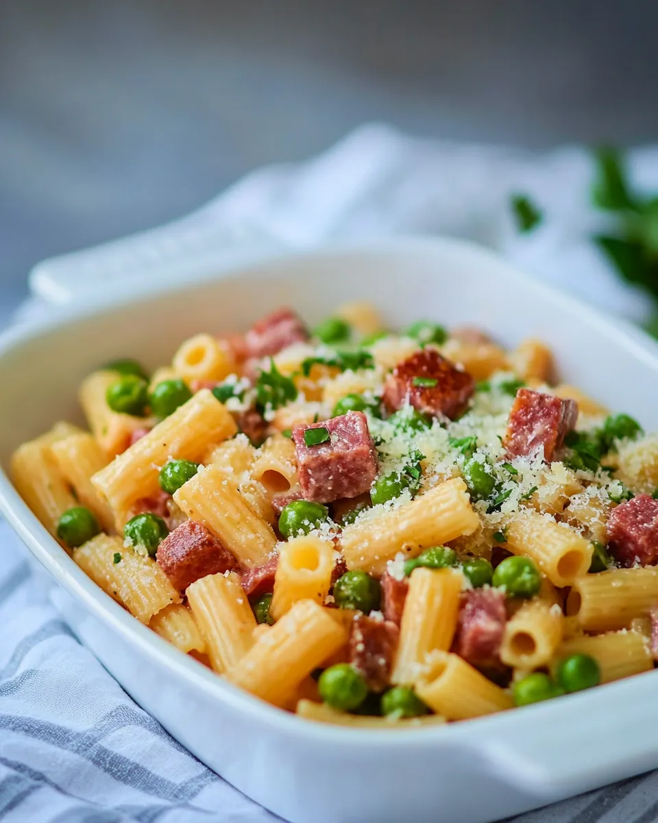 Classic PASTA WITH PEAS AND KIELBASA image