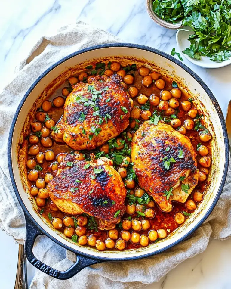 Easy Pan Seared Chicken with Harissa Chickpeas Recipe photo