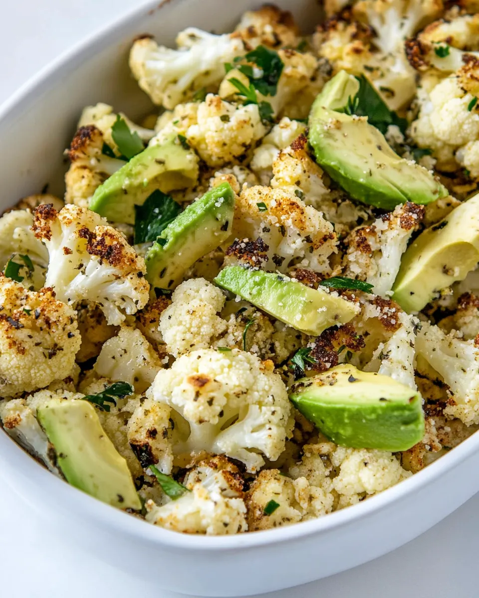Delicious Parmesan-Roasted Ranch Cauliflower With Avocado image