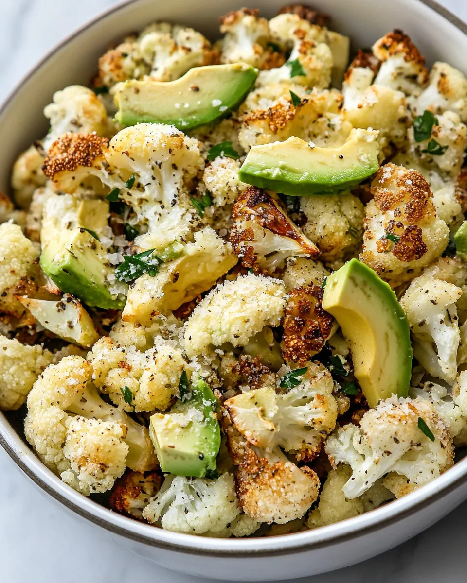 Tasty Parmesan-Roasted Ranch Cauliflower With Avocado dish photo